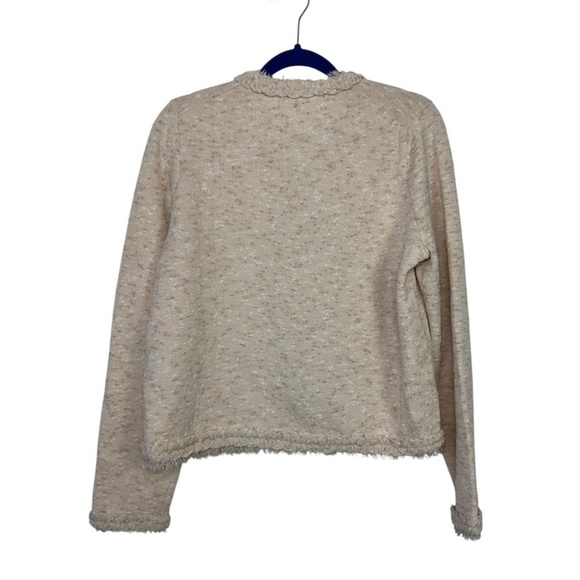 J. Crew Marled Fringe-Trim Sweater Lady Jacket - Picture 5 of 9